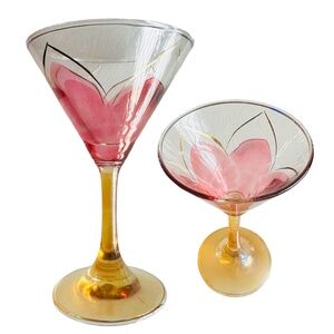 LAVORATO A MANO Vintage Glass Martini Glass (pair of 2) Italy